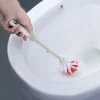 Brosse de nettoyage de toilettes avec Base, ensemble de brosse domestique à Long manche, tête ronde en plastique, brosse d&rsquo;angle Non mort