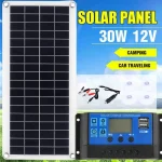 Kit de panneaux solaires 30W 12V avec double sortie USB 20A 30A 40A 50A, contrôleur de cellules solaires pour voiture, Yacht, bateau, chargeur de batterie