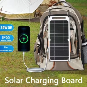 Panneau solaire 30W USB type-c étanche randonnée en plein air Camping batterie Portable téléphone Portable batterie de charge panneau de charge 5V