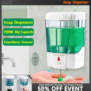 Distributeur existent de Désinfectant pour les Mains, Dispositif à Induction, à Capteur Mural, Iillable au Quotidien, de 700ml