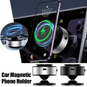 Chargeur sans fil/sans chargeur deux types 360 °   Support de téléphone portable pour voiture, Rotation réglable, absorption magnétique sous vide, Stable