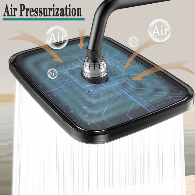 Grand ensemble de pomme de douche cascade haute pression… – vue 3