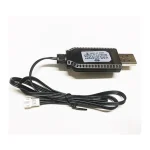 Câble adaptateur USBA connecteur quatre broches JST boîtier plastique noir prise métallique gainé PVC connexion directe modules électroniques radiocommandés