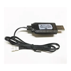 Câble adaptateur USBA connecteur quatre broches JST boîtier plastique noir prise métallique gainé PVC connexion directe modules électroniques radiocommandés