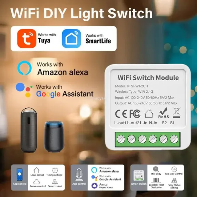 Module de commutation intelligent WiFi Tuya – vue 2