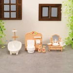 1 ensemble 1:12 maison de poupée Miniature baignoire toilette évier salle de bain ensemble meubles maison modèle décor jouet maison de poupée accessoires