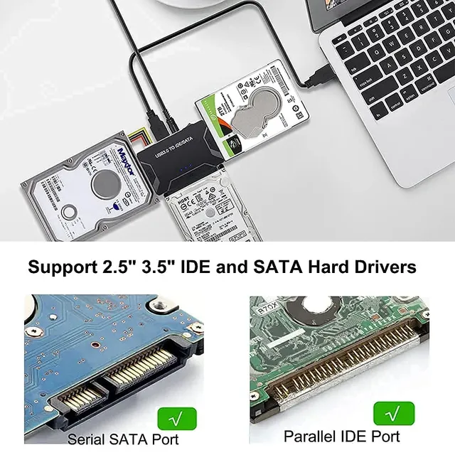 Adaptateur de disque dur USB 3.0 vers SATA IDE – vue 3