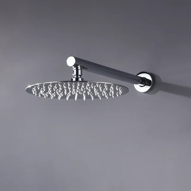 Pommeau de douche à effet pluie rond chromé en acier… – vue 2
