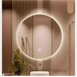 Miroir De salle De bains mural, miroir circulaire lumineux Led pour toilettes, décor De chambre d&rsquo;hôtel, Miroir Salle De Bain