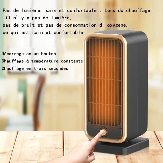 Chauffage électrique portable compact céramique PTC 500W… – vue 4