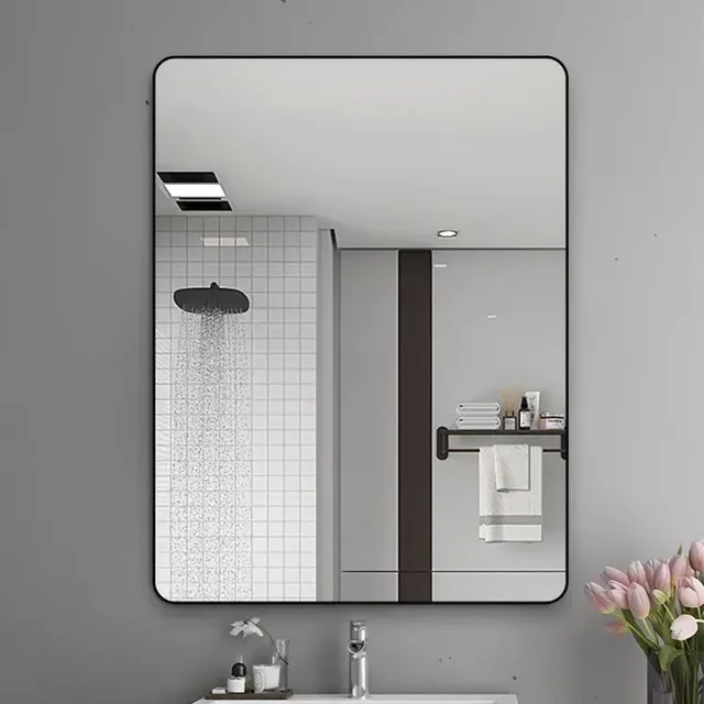 Miroir de salle de bains à cadre en aluminium – vue 3