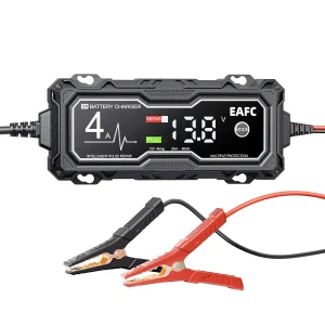 Chargeur de batterie de voiture à charge rapide intelligente, plomb-acide, support AGM GEL, plomb-acide, LCD, réparation de moto et de voiture, 12V, 4A