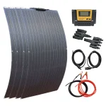 Photovoltaic Solar Panel Panneau Solaire Flexible 500W 100W 200W 300W 400W, Kit Solaire Photovoltaïque pour Batterie de Voiture 12V 24V, Ordinateur délégations Bateau Maison