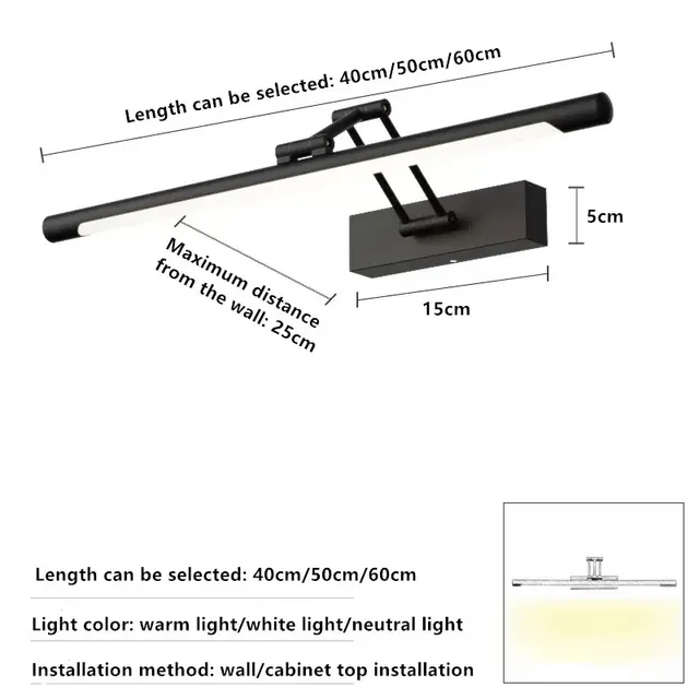 Miroir avant lumière LED salle de bain armoire coiffeuse… – vue 6