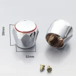 Poignée de robinet à bande chaude et froide, poignée de robinet en métal chromé plaqué, couvercles de tête supérieure de remplacement, 2 pièces salle de bains 3.2×3.9cm