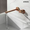 Robinet de salle de bains mural luxruy en laiton or Rose – vue 2