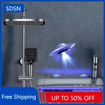 Ensemble de douche de salle de bains numérique Piano de luxe, robinets de salle de bains chauds et froids en laiton de qualité, accessoires système de douche numérique thermostatique