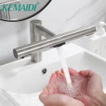KEMAIDI robinets de salle de bains automatiques mitigeur distributeur de savon 3 en 1 conception intelligente puissante lavage des mains salle de bains sèche-mains