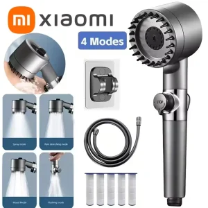 Xiaomi – Kit de pomme de douche haute pression, douche de salle de bain haute pression, pulvérisation réglable en 3 modes avec filtre à eau de Massage Xiaomi – Kit de pomme de douche haute pression, douche de salle de bain haute pression, pulvérisation réglable en 3 modes avec filtre à eau de Massage