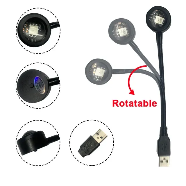 USB RGB coucher de soleil lampe veilleuse projecteur… – vue 3