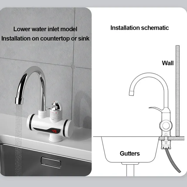 Robinet electrique instantane trois mille watts inox… – vue 4