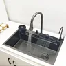 Évier de cuisine cascade LED 304 évier en acier… – vue 4