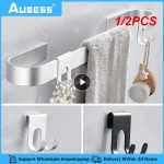 Crochet mural en aluminium sans poinçon, crochet pour serviette, porte en verre de douche, étagère pour sac, rangement à domicile