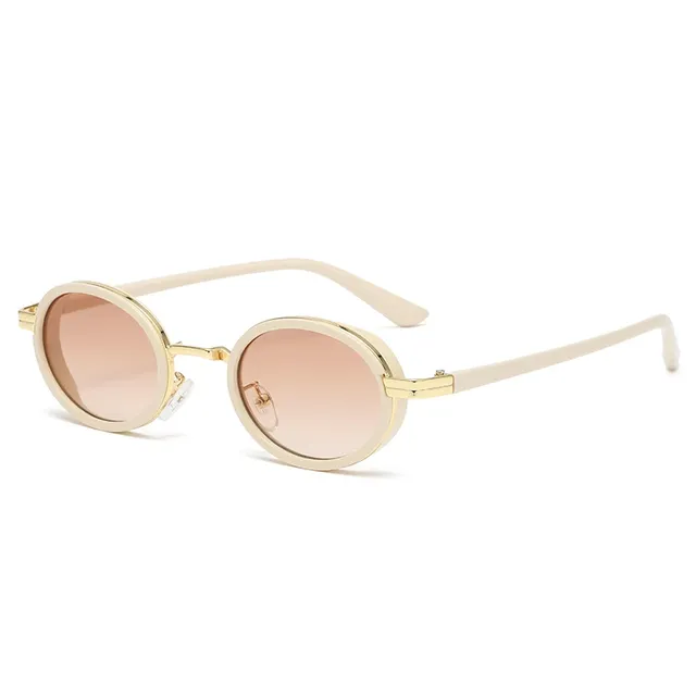 Lunettes de soleil ovales à monture métallique pour… – vue 3