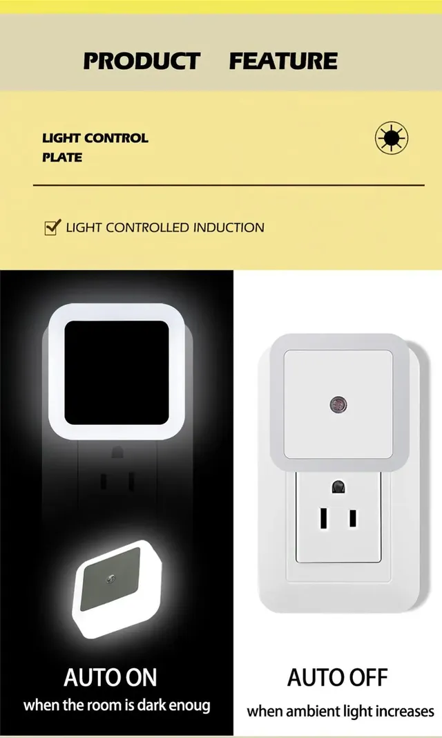 Capteur de mouvement intelligent LED veilleuse lampe ue… – vue 3