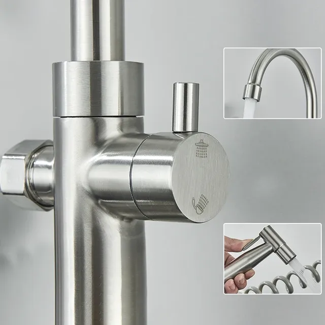 Bassin de cuisine en acier inoxydable avec pulvérisateur – vue 4