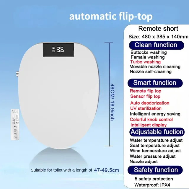WETIPS siège de Bidet à rabat automatique couvercle de… – vue 2