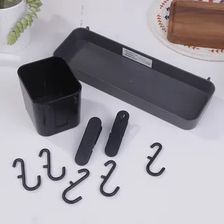 Organisateur cuisine mural suspendu plastique métal blanc noir compact…