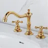 Robinet d'évier Antique de salle de bains en laiton doré – vue 2