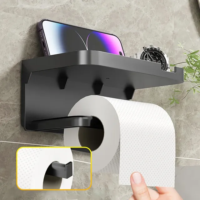Portepapier toilette mural plastique étagère intégrée…