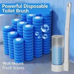 Nouvelles brosses de toilette jetables murales, Kit d&rsquo;outils de nettoyage de Wc avec tête de brosse remplaçable, porte-brosse de toilette
