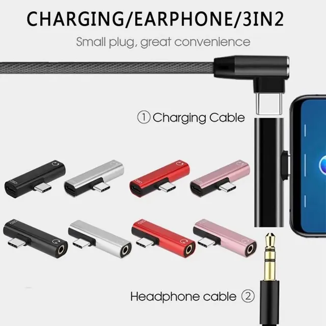 Adaptateur d'écouteur 2 en 1 Adaptateur audio de type C… – vue 2