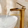 Mitigeur lavabo cascade laiton antique vasque posé bec… – vue 3