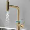 Robinet de cuisine en or brossé extractible cascade noir… – vue 3
