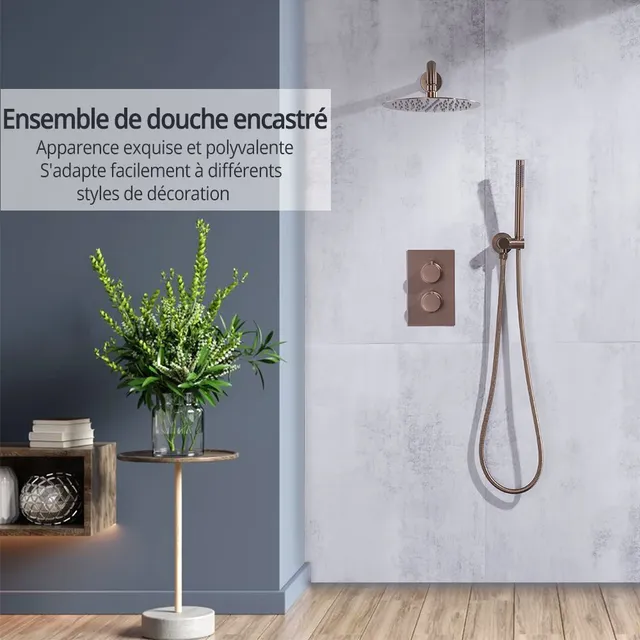 Robinet de salle de bains doré avec 2 cadrans – vue 2