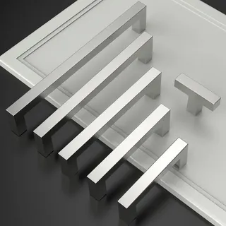 Poignées d'armoire de cuisine en Nickel satiné brossé