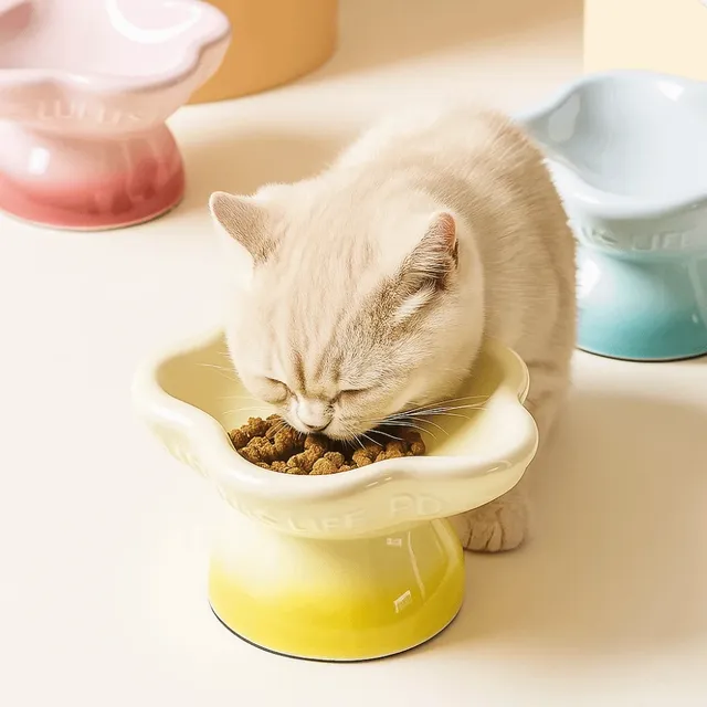 Bol en céramique en forme de fleur pour chat – vue 2