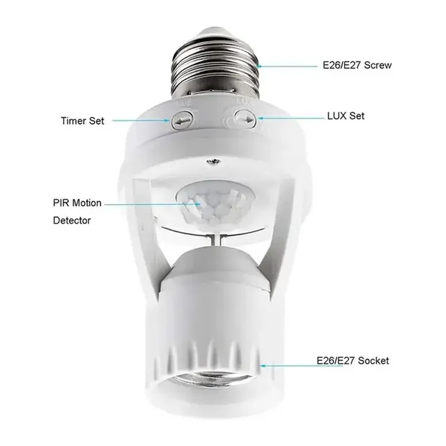 Adaptateur douille E27 capteur infrarouge mouvement… – vue 4