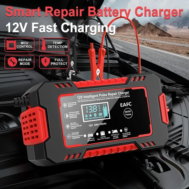 Chargeur de batterie de voiture avec écran LCD – vue 4
