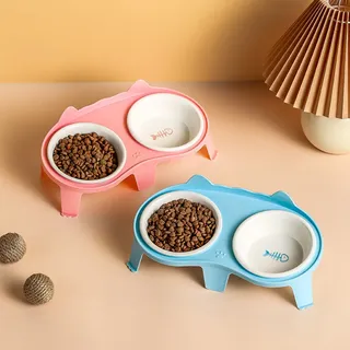 Bol Double en céramique pour chat
