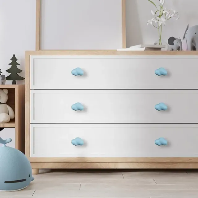 Bouton armoire poignée tiroir céramique nuage mat pastel… – vue 4