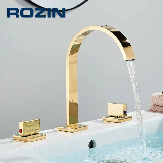 Robinet de lavabo doré – vue 2