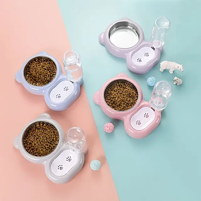 Ensemble de bols doubles pour chat – vue 3