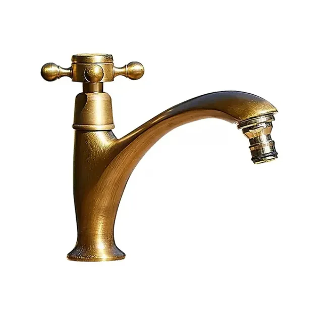 Robinet laiton antique lavabo monotrou froid poignée… – vue 5