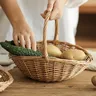 Panier osier tressé anse renforcée ovale fond plat… – vue 3