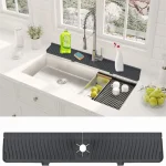 Tapis de robinet de cuisine pliable en Silicone, antidérapant, étendu, pour évier, anti-éclaboussures, pour salle de bains